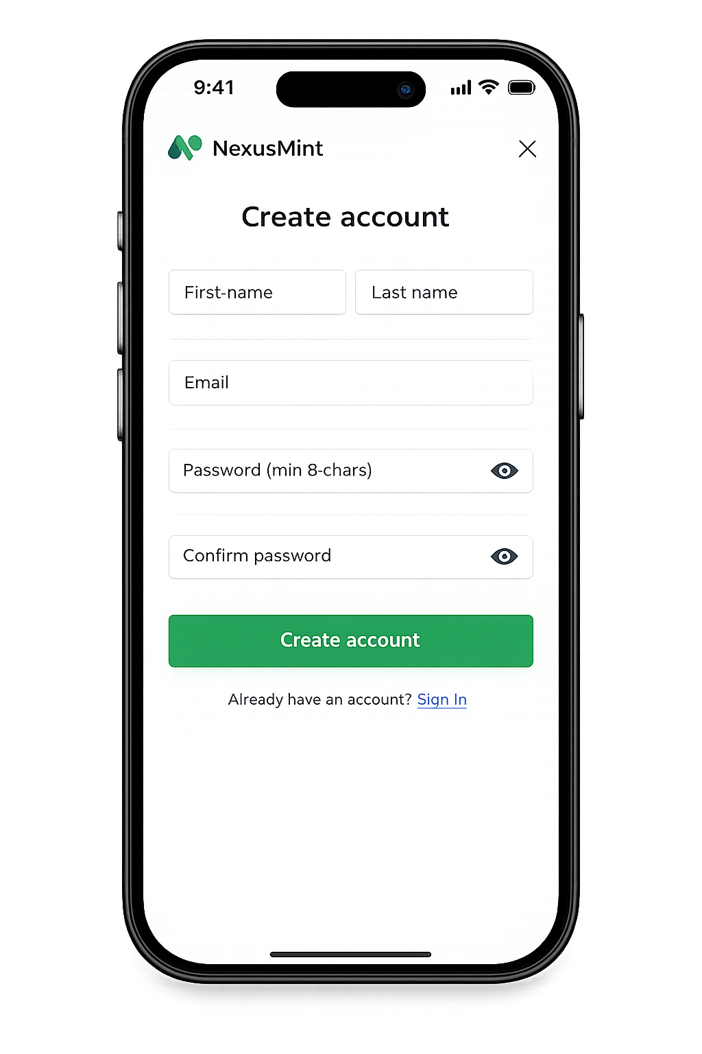Register your account
